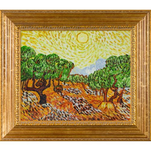 Van Gogh Olive Trees 2 Panel Design Print Canvas Painting Frame Home Furnishings
